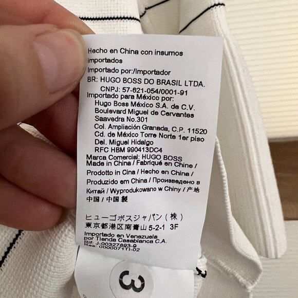 Boss Hugo Boss Fenella White Black Stripe Knit Pullover 3/4 Bell Sleeves Sz M - Picture 13 of 16